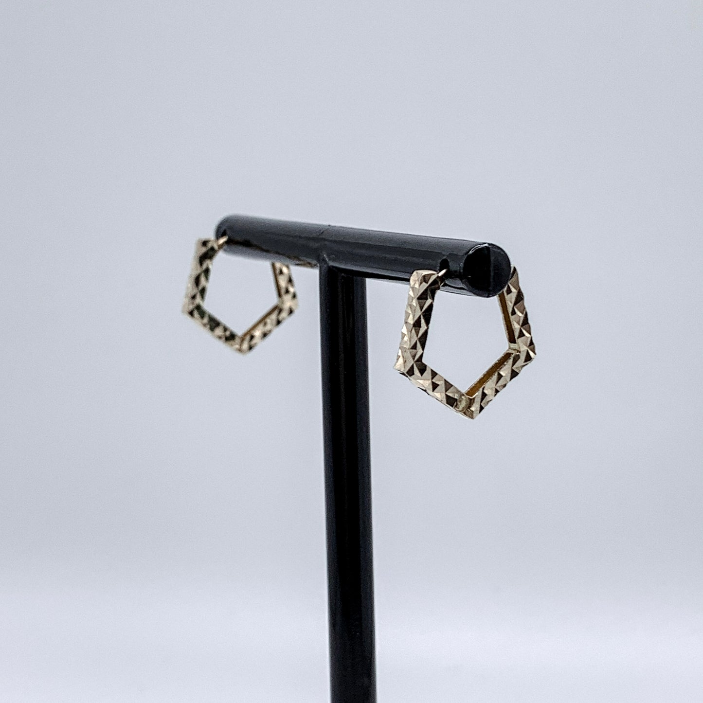 18K Charity Pentagon Hoop Earrings