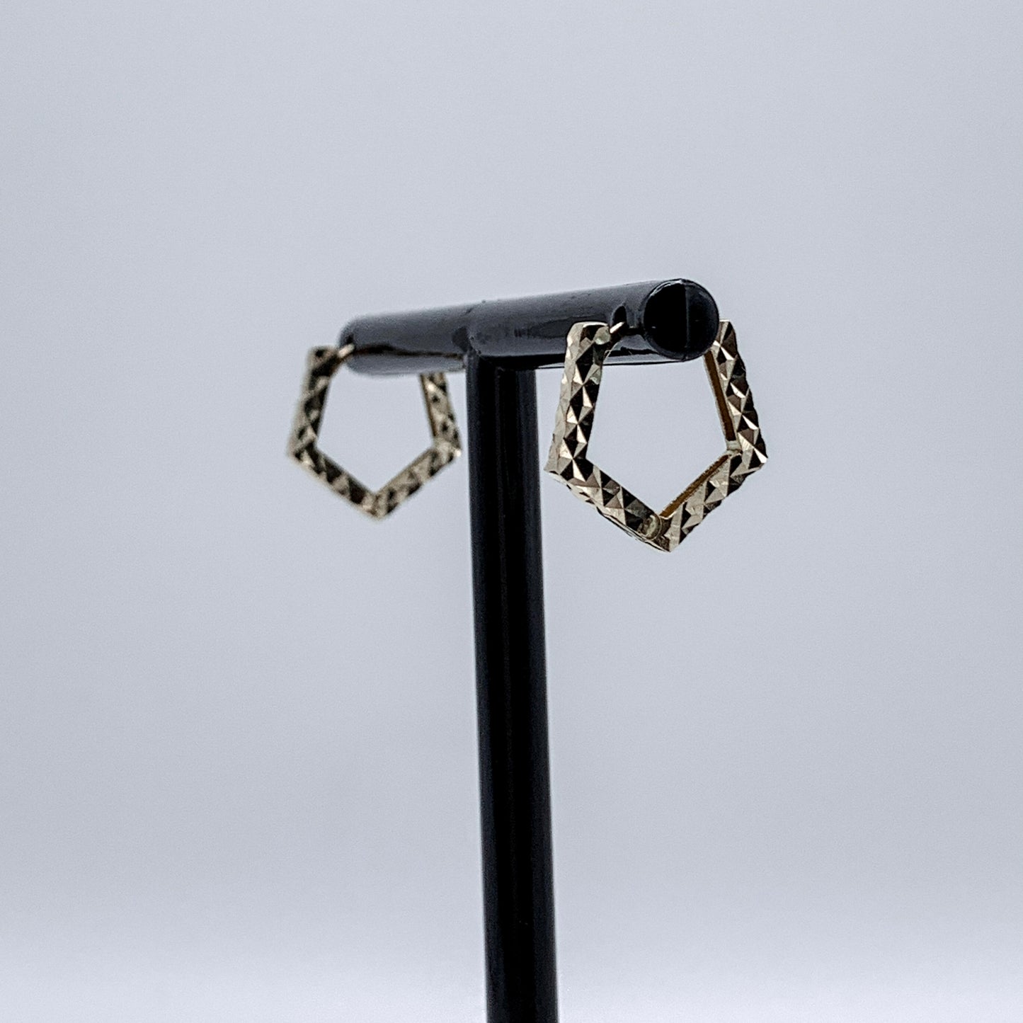 18K Charity Pentagon Hoop Earrings