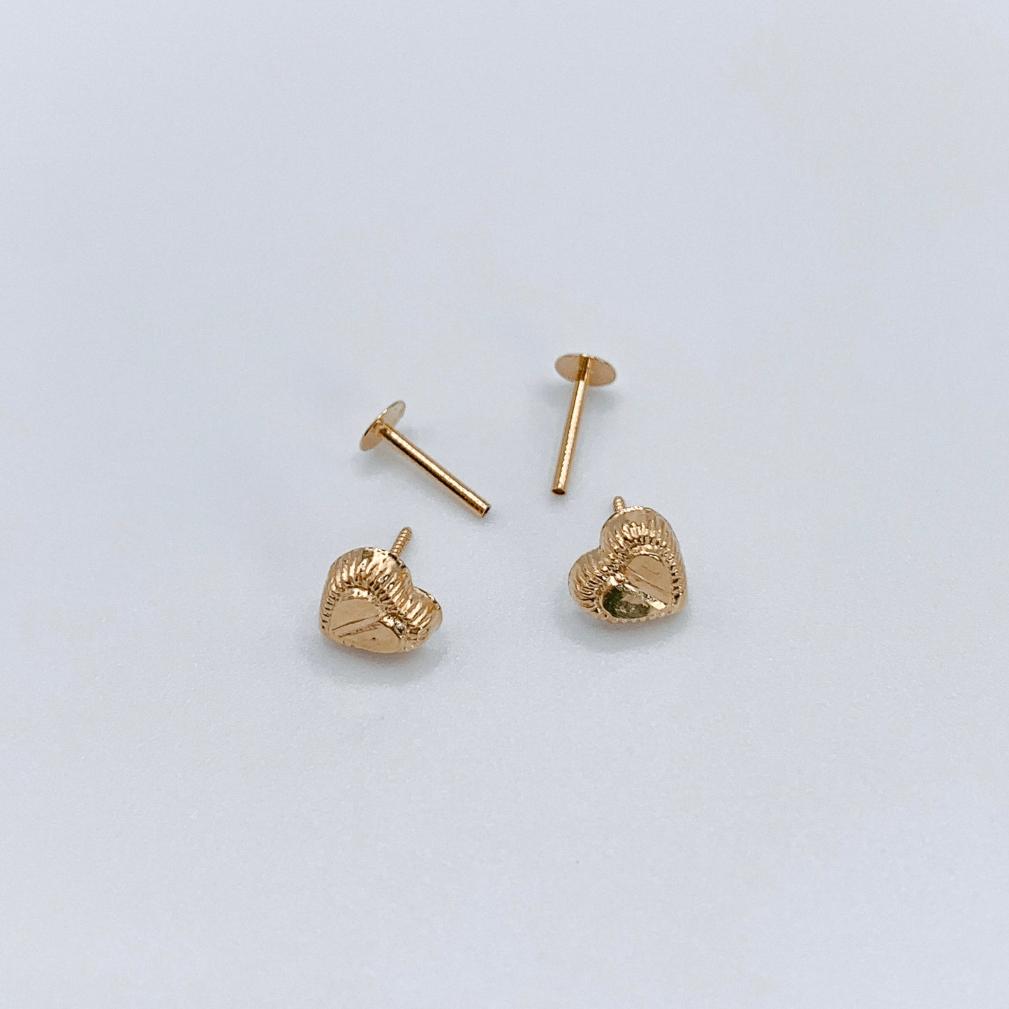 22K Amity Heart Stud Earrings
