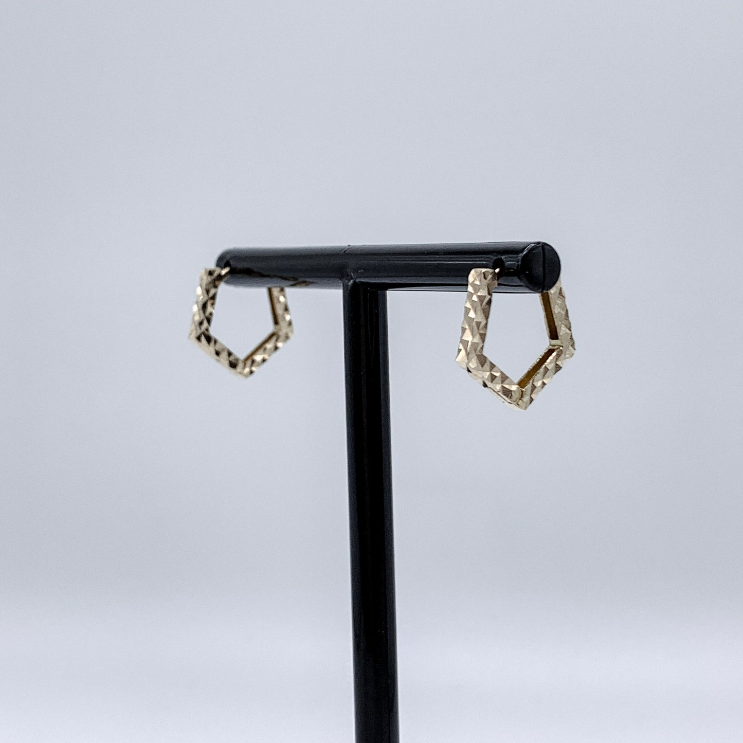 18K Charity Pentagon Hoop Earrings