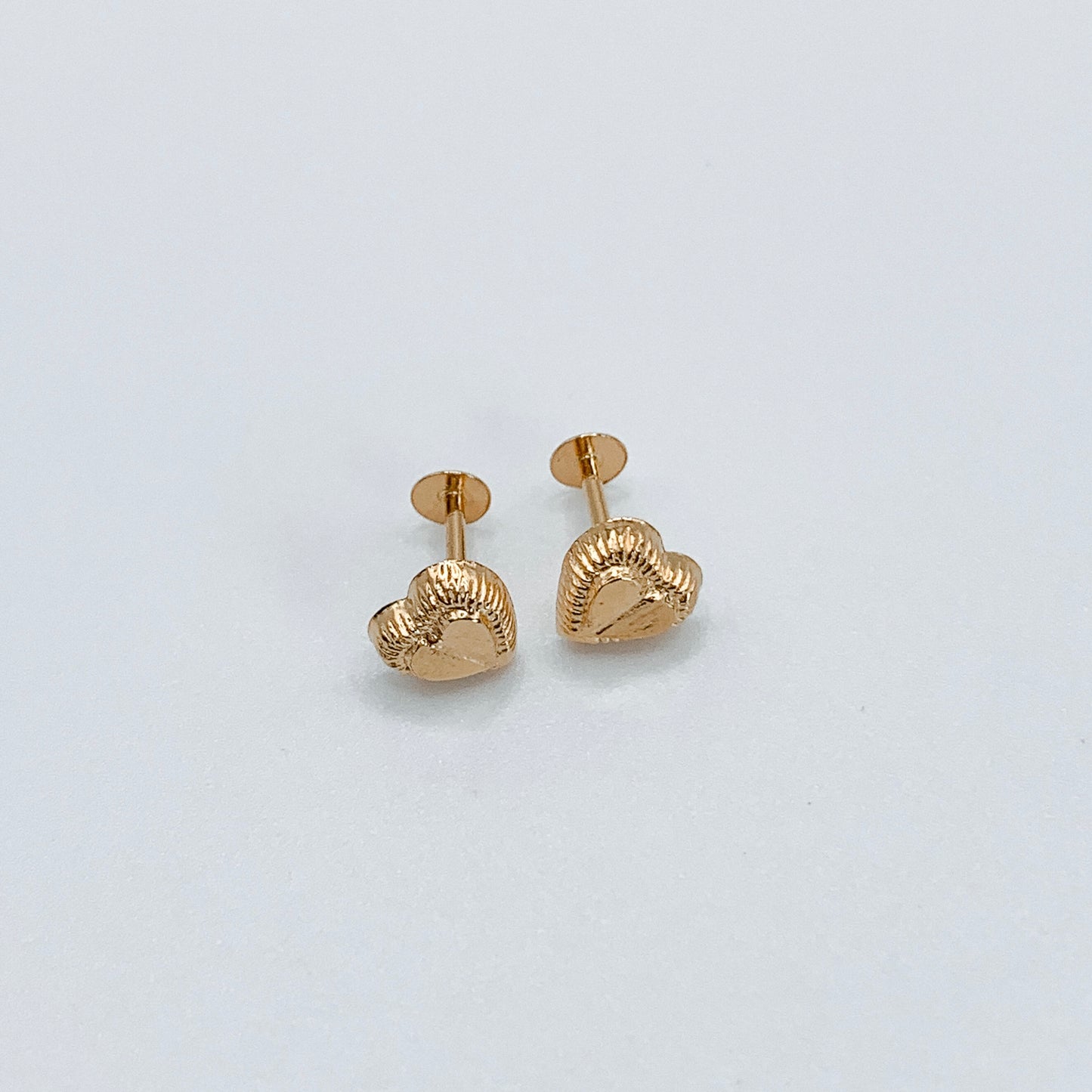 22K Amity Heart Stud Earrings