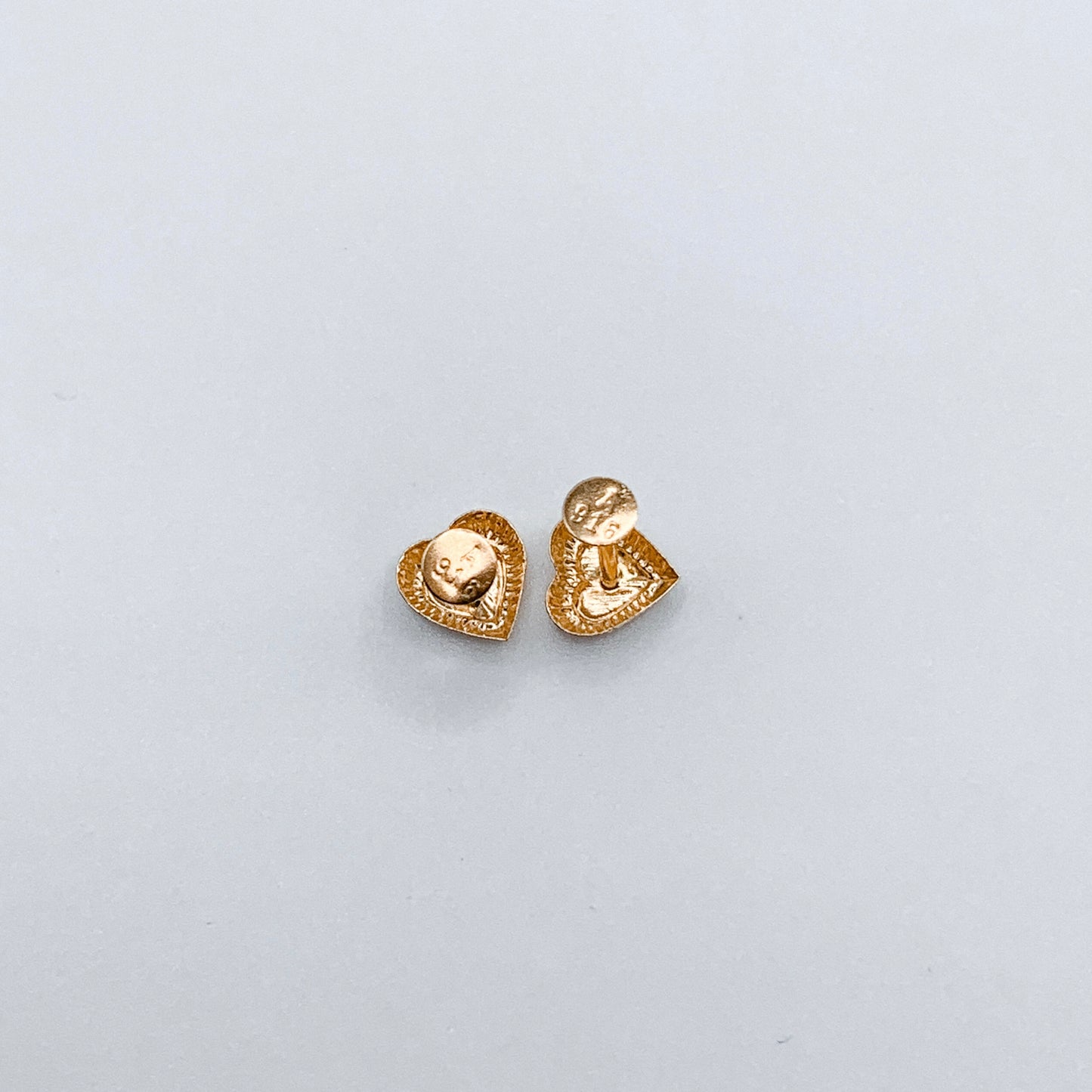 22K Amity Heart Stud Earrings