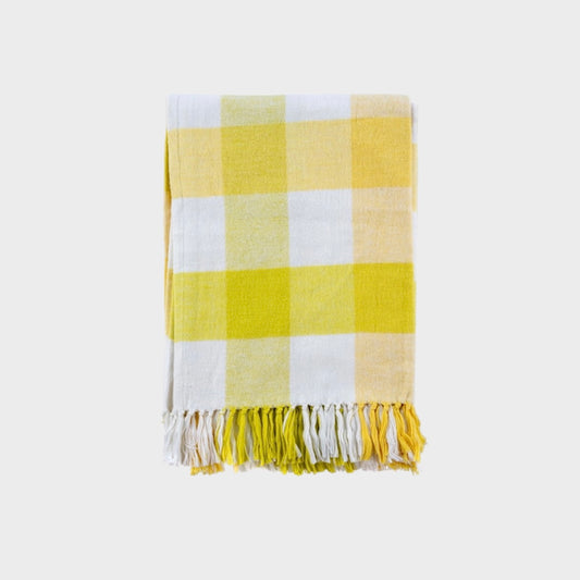 Gingham Picnic Throw - Yellow