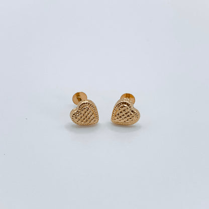22K Harmony Heart Stud Earrings