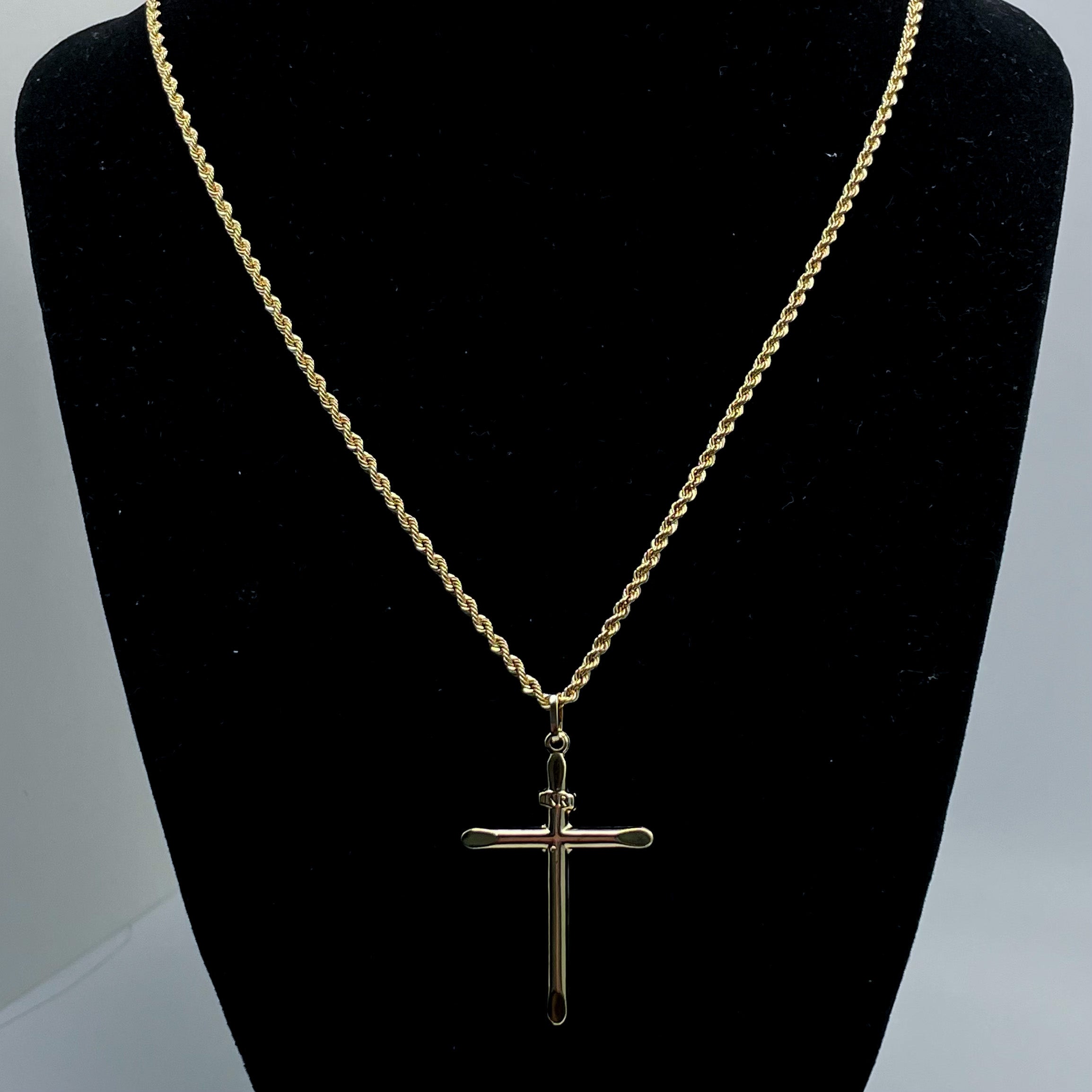 Kay Children's Heart Cross Necklace 14K Yellow Gold 13