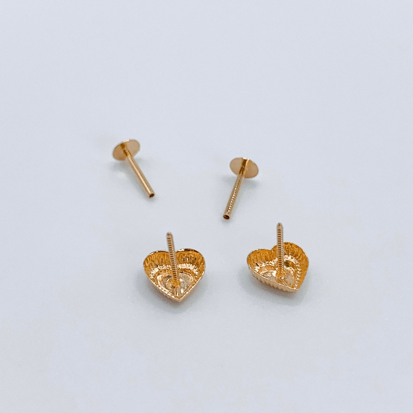 22K Amity Heart Stud Earrings