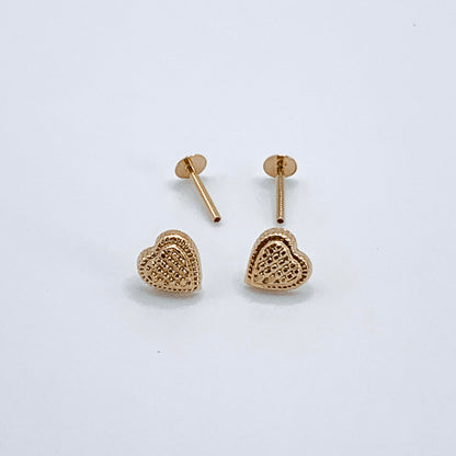 22K Harmony Heart Stud Earrings