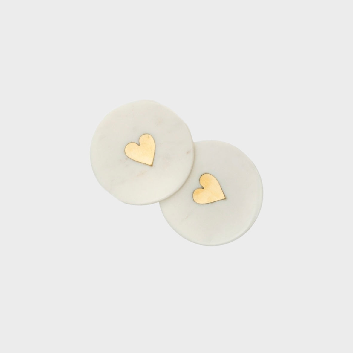 Gold Heart Marble Coasters - Set Of 2